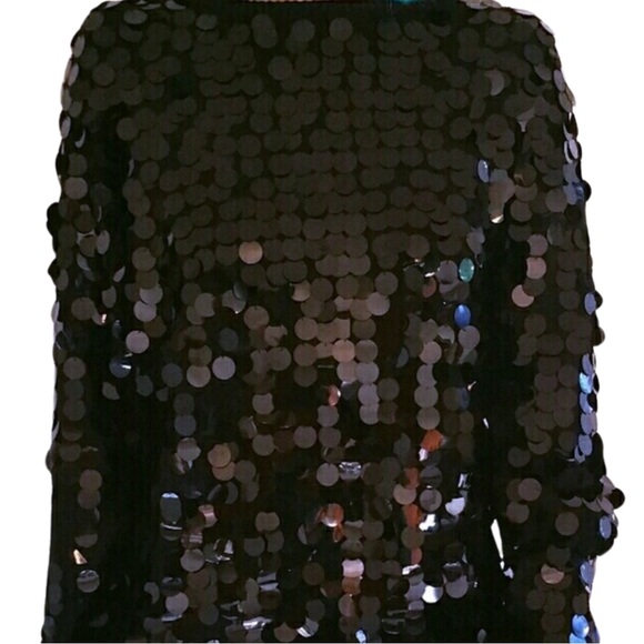 VINTAGE Sequin Chunky Sweater Black Women’s S M - Picture 3 of 3